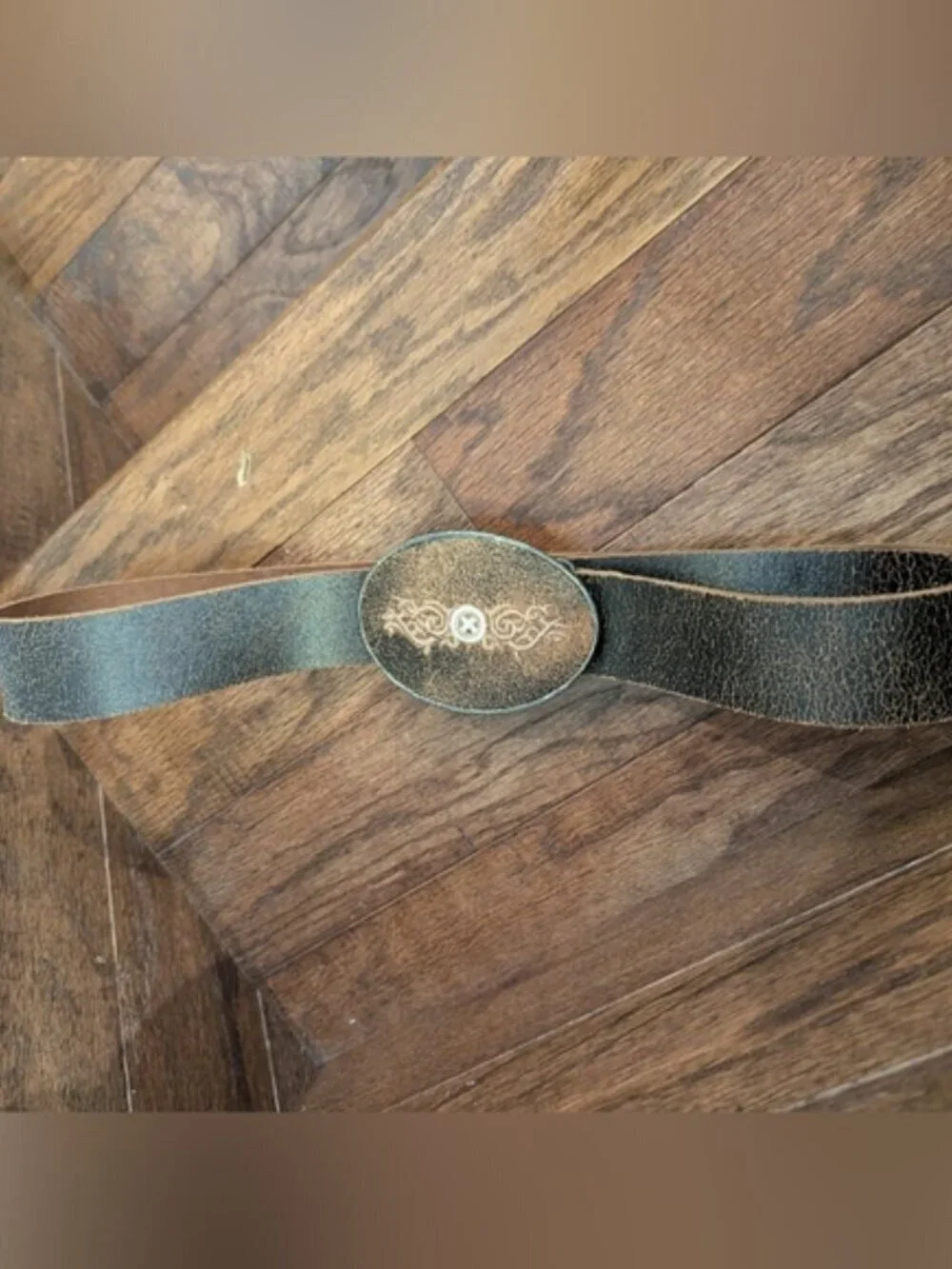 Vintage Leather Belt Made In Canada Size large New! Y2K Grunge Seven7